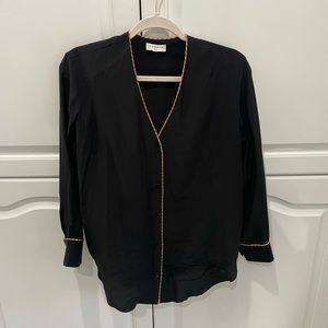 Sandro silk button down with 3/4 sleeves